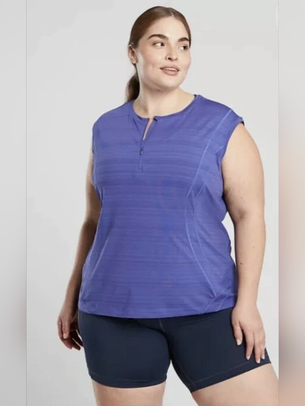 Athleta Merlin Blue Pacifica Illume UPF Sun Protection Fitted Tank Top 3X 22 24 - Picture 1 of 5